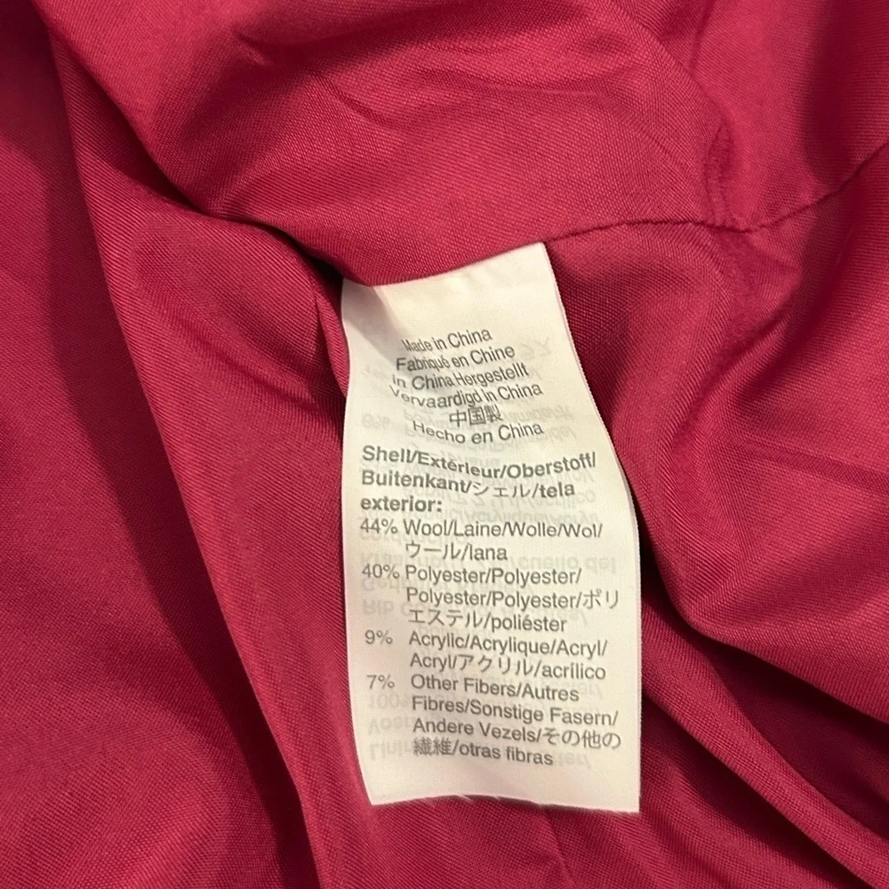 NWOT J. Crew wool blend pea coat in neon plum